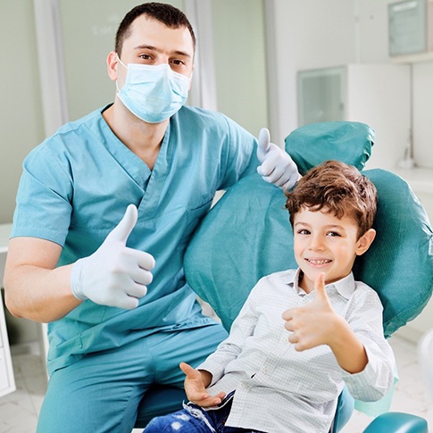 a child visiting their dentist