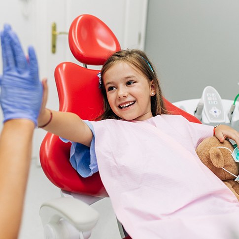 a child receiving dental care