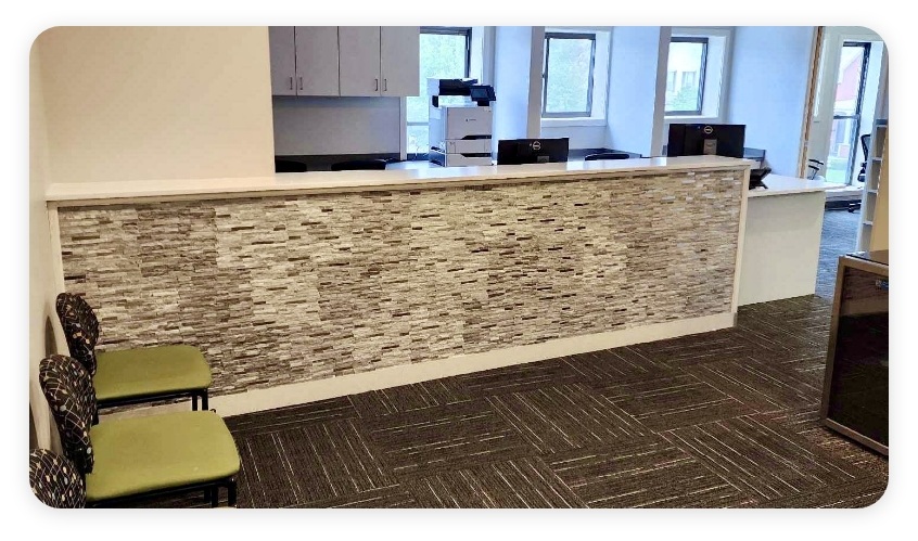 Pediatric dental office reception desk