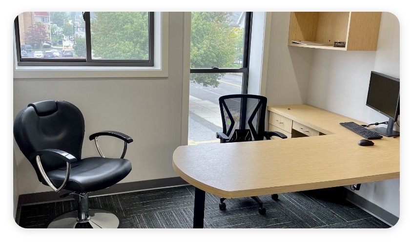 Pediatric dental office consultation room