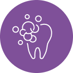 Animated tooth with bubble representing preventive dentistry