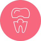 Animated tooth with dental crown representing restorative dentistry