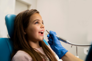 a child during a dental appointment